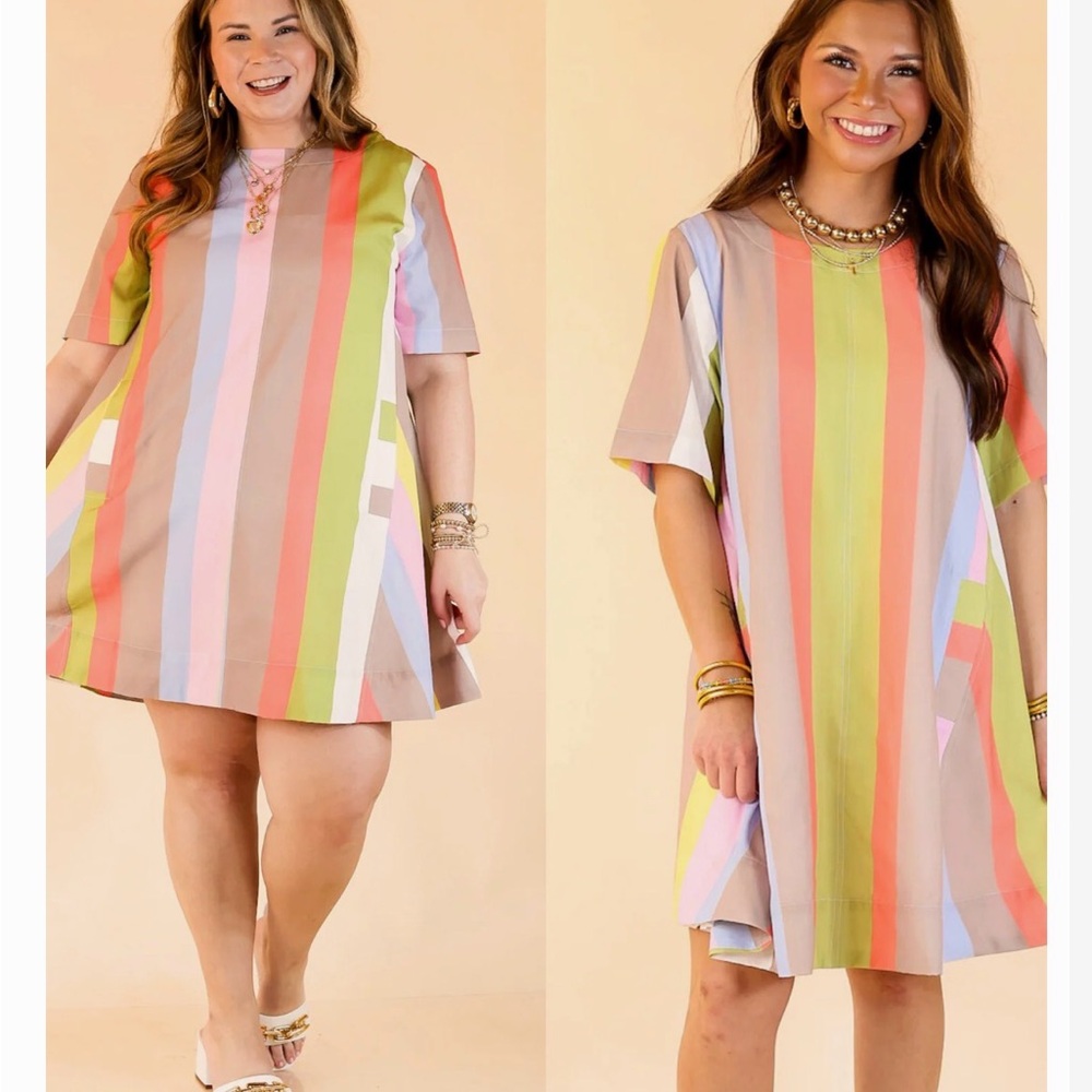 Stripe Shift Dress - Multicolor